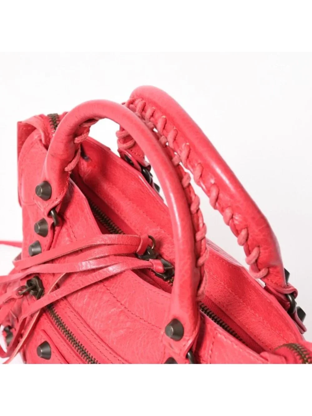 Balenciaga Classic Mini City 2-Way Shoulder Bag Leather Red Pink